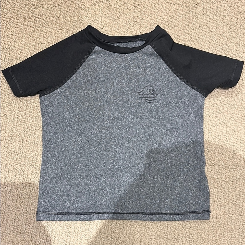 Cat and Jack Black and Gray Rashguard Swim Shirt